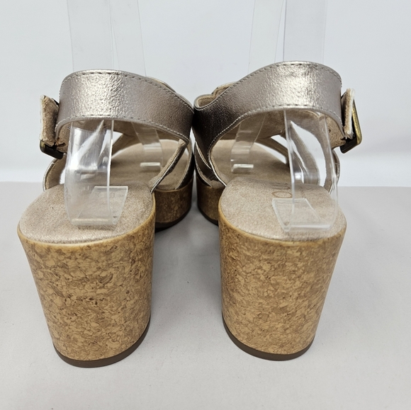 Soul Naturalizer Womens Aki Warm Silver Faux Leather Platform Sandels Sz 7W Adj. - Picture 6 of 12